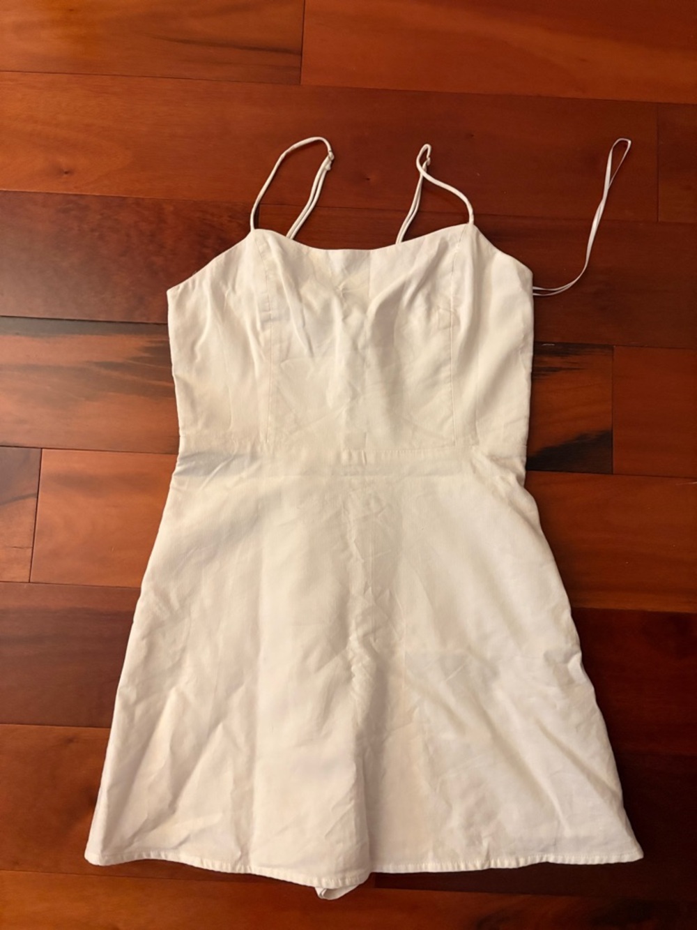 White Spaghetti-Strap Mini Dress